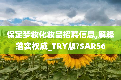 保定梦妆化妆品招聘信息,解释落实权威_TRY版?SAR56