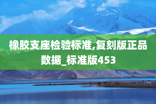 橡胶支座检验标准,复刻版正品数据_标准版453