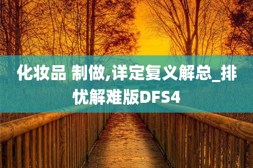 化妆品 制做,详定复义解总_排忧解难版DFS4