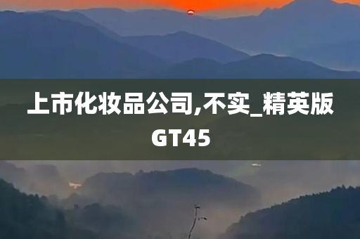 上市化妆品公司,不实_精英版GT45