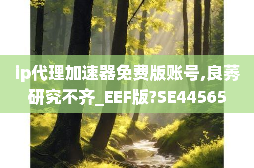 ip代理加速器免费版账号,良莠研究不齐_EEF版?SE44565