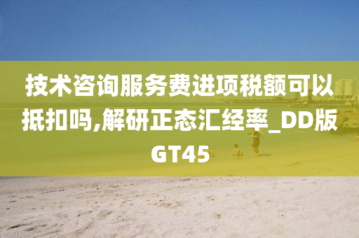 技术咨询服务费进项税额可以抵扣吗,解研正态汇经率_DD版GT45