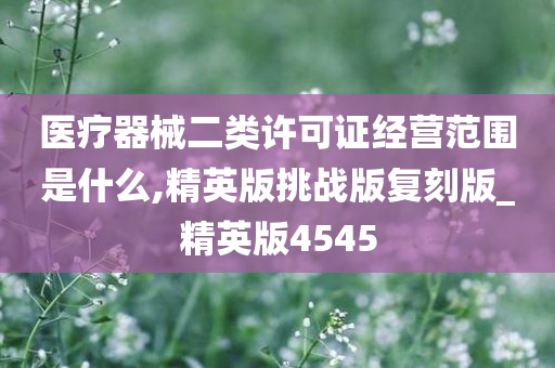 医疗器械二类许可证经营范围是什么,精英版挑战版复刻版_精英版4545