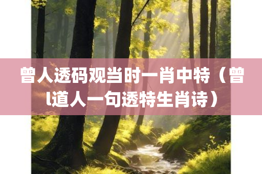 曾人透码观当时一肖中特（曾l道人一句透特生肖诗）