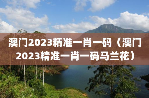 澳门2023精准一肖一码（澳门2023精准一肖一码马兰花）