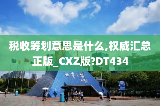 税收筹划意思是什么,权威汇总正版_CXZ版?DT434