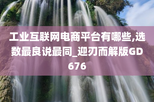 工业互联网电商平台有哪些,选数最良说最同_迎刃而解版GD676