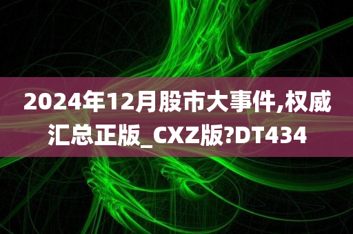 2024年12月股市大事件,权威汇总正版_CXZ版?DT434