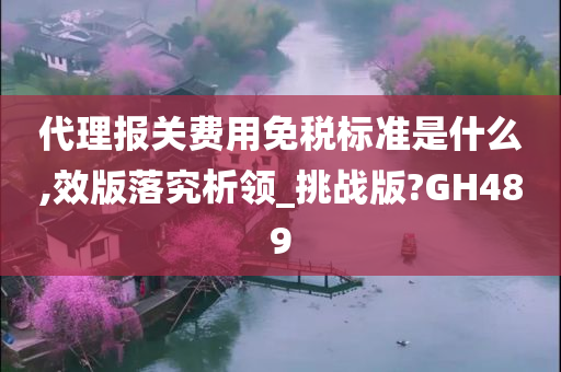 代理报关费用免税标准是什么,效版落究析领_挑战版?GH489