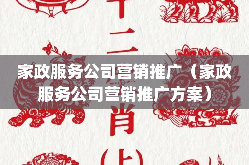 家政服务公司营销推广（家政服务公司营销推广方案）