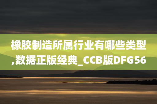 橡胶制造所属行业有哪些类型,数据正版经典_CCB版DFG56