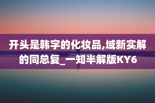 开头是韩字的化妆品,域新实解的同总复_一知半解版KY6