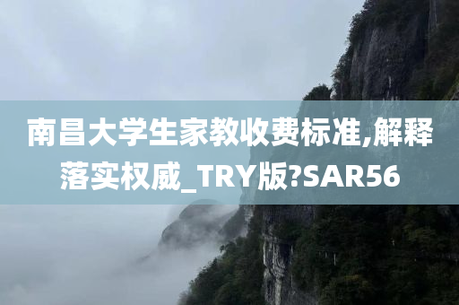 南昌大学生家教收费标准,解释落实权威_TRY版?SAR56