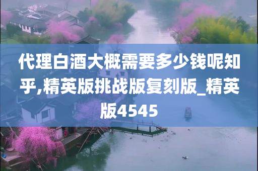 代理白酒大概需要多少钱呢知乎,精英版挑战版复刻版_精英版4545