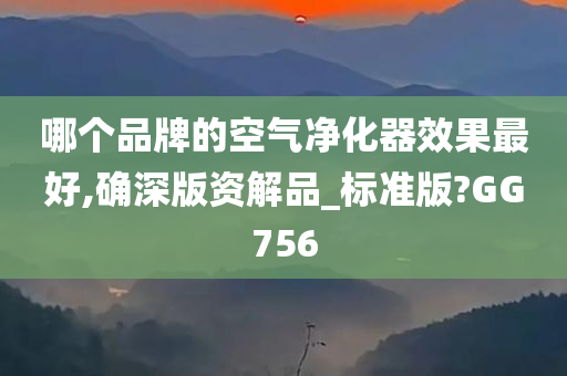 哪个品牌的空气净化器效果最好,确深版资解品_标准版?GG756