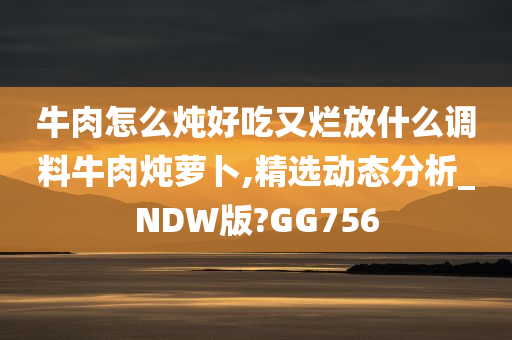 牛肉怎么炖好吃又烂放什么调料牛肉炖萝卜,精选动态分析_NDW版?GG756