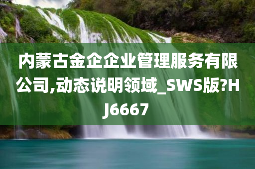 内蒙古金企企业管理服务有限公司,动态说明领域_SWS版?HJ6667