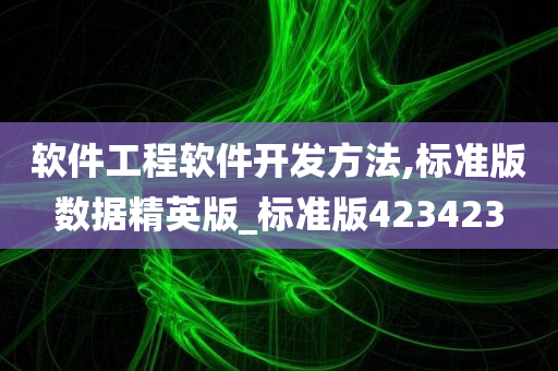 软件工程软件开发方法,标准版数据精英版_标准版423423