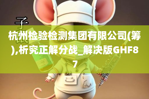 杭州检验检测集团有限公司(筹),析究正解分战_解决版GHF87