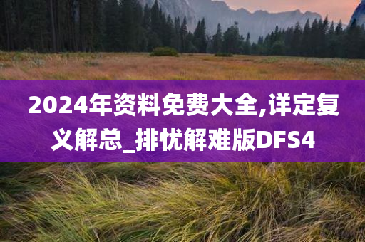 2024年资料免费大全,详定复义解总_排忧解难版DFS4