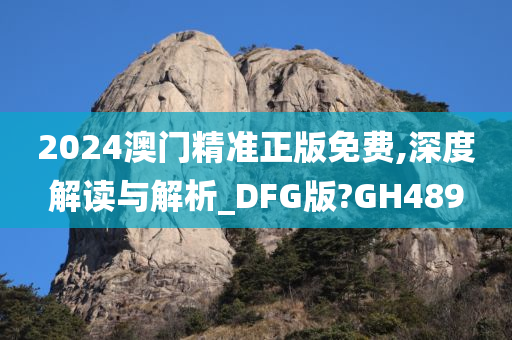 2024澳门精准正版免费,深度解读与解析_DFG版?GH489