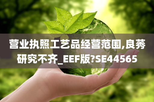 营业执照工艺品经营范围,良莠研究不齐_EEF版?SE44565