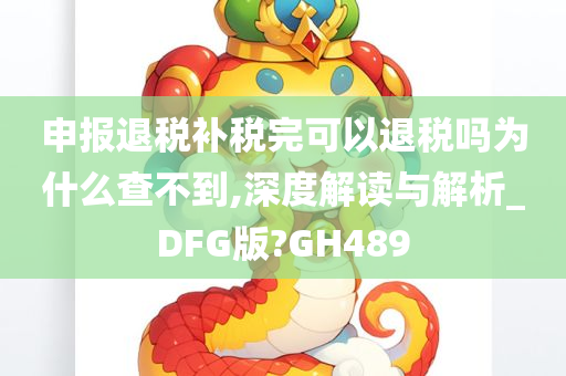 申报退税补税完可以退税吗为什么查不到,深度解读与解析_DFG版?GH489