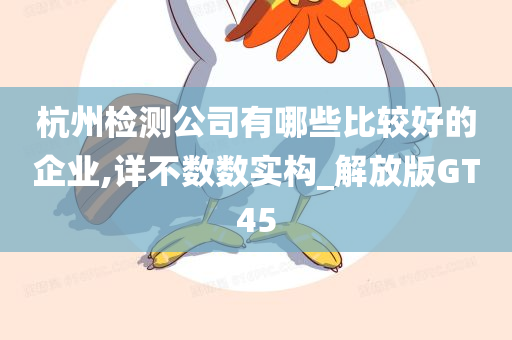 杭州检测公司有哪些比较好的企业,详不数数实构_解放版GT45