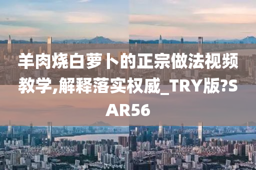 羊肉烧白萝卜的正宗做法视频教学,解释落实权威_TRY版?SAR56