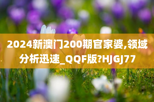 2024新澳门200期官家婆,领域分析迅速_QQF版?HJGJ77