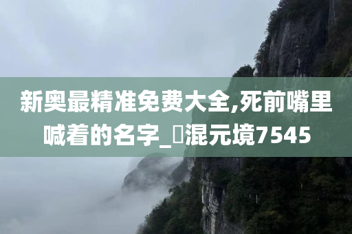 新奥最精准免费大全,死前嘴里喊着的名字_‌混元境7545