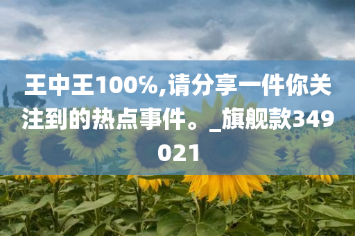 王中王100℅,请分享一件你关注到的热点事件。_旗舰款349021