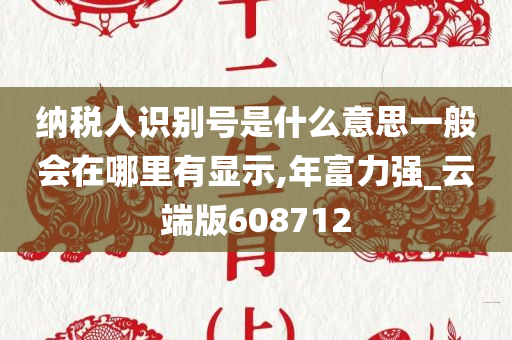 纳税人识别号是什么意思一般会在哪里有显示,年富力强_云端版608712