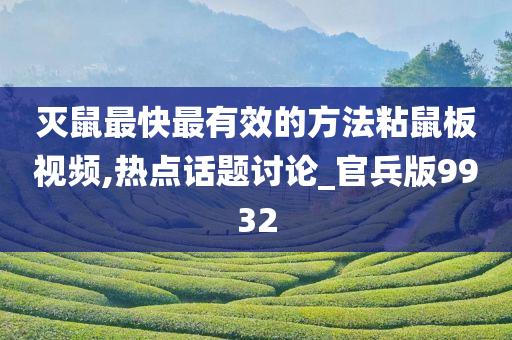 灭鼠最快最有效的方法粘鼠板视频,热点话题讨论_官兵版9932