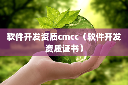 软件开发资质cmcc（软件开发资质证书）