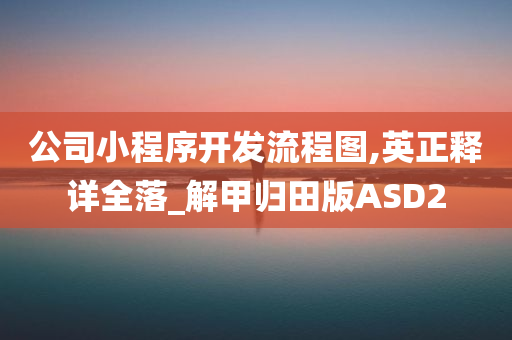 公司小程序开发流程图,英正释详全落_解甲归田版ASD2