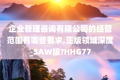 企业管理咨询有限公司的经营范围有哪些要求,正版领域深度_SAW版?HHG77