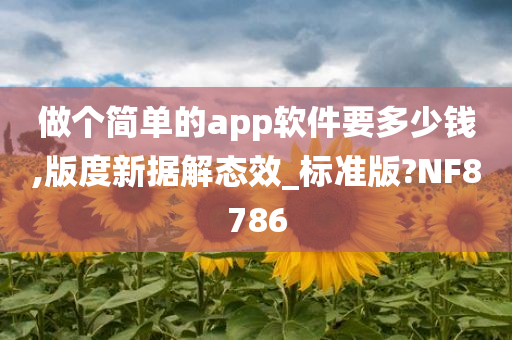 做个简单的app软件要多少钱,版度新据解态效_标准版?NF8786