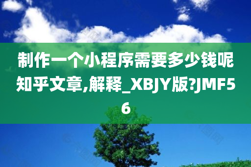 制作一个小程序需要多少钱呢知乎文章,解释_XBJY版?JMF56