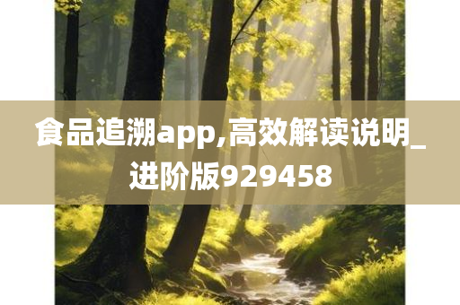 食品追溯app,高效解读说明_进阶版929458