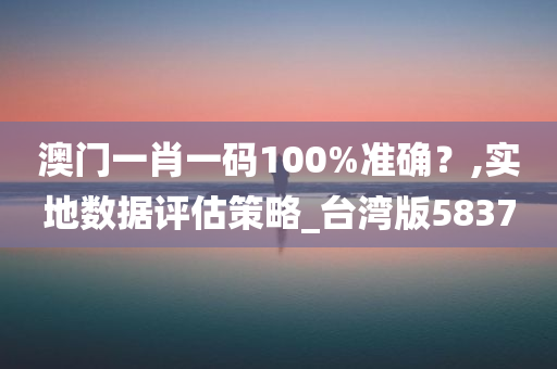 澳门一肖一码100%准确？,实地数据评估策略_台湾版5837