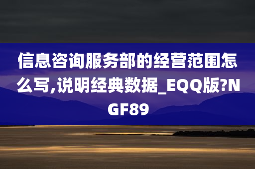 信息咨询服务部的经营范围怎么写,说明经典数据_EQQ版?NGF89