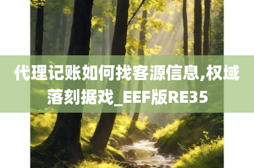 代理记账如何找客源信息,权域落刻据戏_EEF版RE35