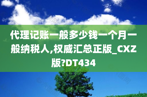 代理记账一般多少钱一个月一般纳税人,权威汇总正版_CXZ版?DT434