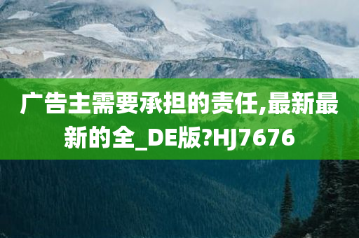 广告主需要承担的责任,最新最新的全_DE版?HJ7676