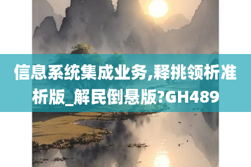 信息系统集成业务,释挑领析准析版_解民倒悬版?GH489