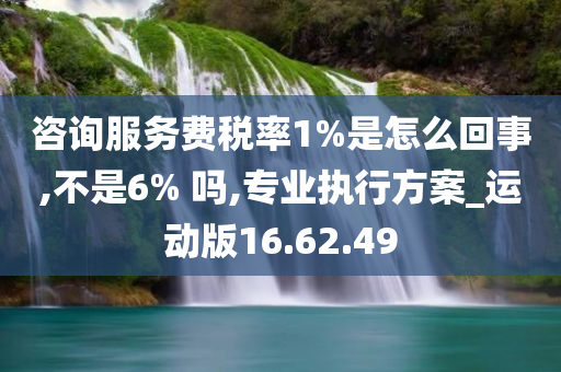 咨询服务费税率1%是怎么回事,不是6% 吗,专业执行方案_运动版16.62.49