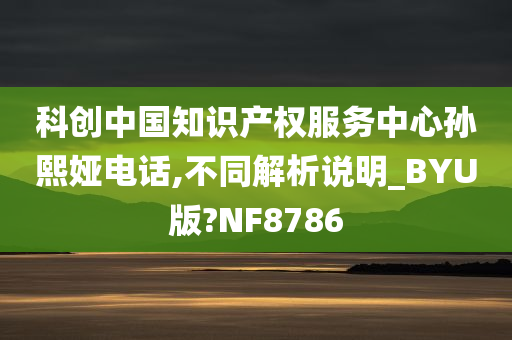 科创中国知识产权服务中心孙熙娅电话,不同解析说明_BYU版?NF8786