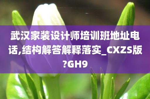 武汉家装设计师培训班地址电话,结构解答解释落实_CXZS版?GH9