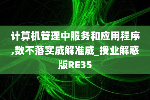 计算机管理中服务和应用程序,数不落实威解准威_授业解惑版RE35